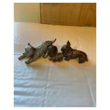 Dog figurines, brass, lead 3' x 1 1/2ï¿½ largest