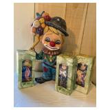 Clowns Ceramic & porcelain 11 3/4' tallest