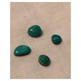 4 Turquoise stones, largest is about .5x.4', .12