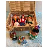 7+ small dolls 4' tallest, various countries