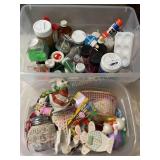 2 totes Easter, decor, craft items, glitter,