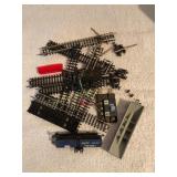 O scale train tracks, tanker & grain cars, etc,