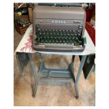 Vintage Royal typewriter w/ metal drop leaf stand