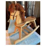 Childï¿½s Oak wooden rocking horse 29' x 24ï¿½ x 10ï¿½