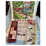 3 linen calendars 1923, 1980 s