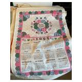 10+ Linen calendars  1970s, 1980, etc