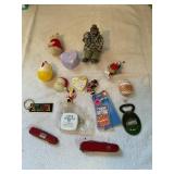 Misc keychains, pocket knives, etc
