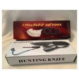 2 Knives- Fingergrip Guthook & Hunting, NIB