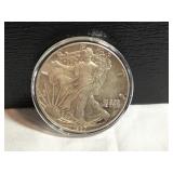 1987 American eagle silver coin w/plastic case
