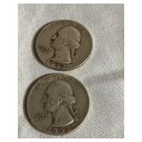 (2) 1952S Washington quarters