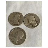 (3) Washington quarters, 1948S, 1950S, 1951D