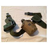 US military belt w/canteen, compass, holster,