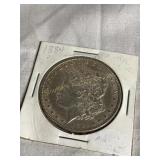 1884 Morgan silver dollar