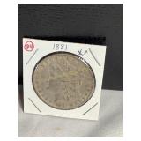 1881 Morgan silver dollar
