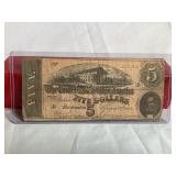 5 Dollar confederate US note