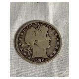 1898 Barber half dollar