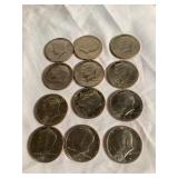 (12) 1971 Kennedy half dollars