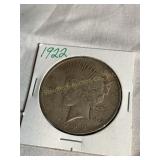 1922 Silver peace dollar