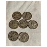 (7) 1942 Mercury dimes