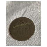 Shield nickel, unreadable date