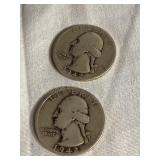 (2) 1942S Washington quarters