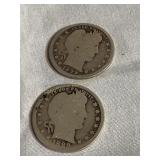 (2) 1899 N/M Barber quarters