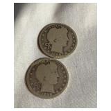 (2) 1898 N/M Barber quarters