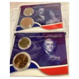 2 US mint presidential $1 coin & first spouse