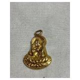 24k Buddha charm, .75x.5', .12 oz.