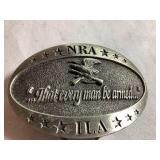 NRA pewter belt buckle, ILA logo, 2.5'W
