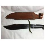 Western Bowie knife,9' blade w/leather sheath