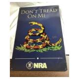 NRA Donï¿½t Tread on Me metal sign, 11.5x17.5'