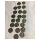 22 1950's Jefferson nickels