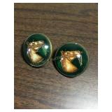 Vintage horse bridle rosettes, glass dome,