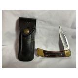 Buck knife #110c 3.5' blade w/leather sheath