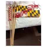 5 Flags, MD & US, largest is 17x11.5'