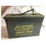 US military issue SCF metal ammo box, 11x3.5x7'