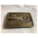 A10 Warthog brass belt buckle, 3.25'W