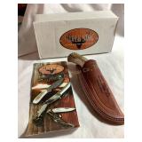 Silver Stag NRA knife, 3' blade, w/leather NRA