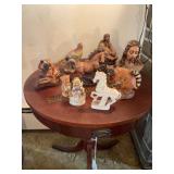 Misc figurines ceramic, 7' tallest