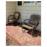 2 metal chairs & chaise lounge metal frame, s