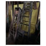 4 wood step ladders, 6 ft tallest