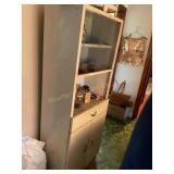 Metal cabinet with glass top sliding doors, 24'x
