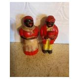 Aunt Jemima Uncle Moses plastics&P shakers 5 1/4'h