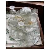 Misc glassware, goblets, bowl, punch cups,