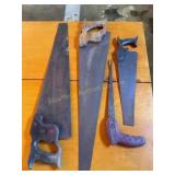 4 hand saws 26' longest