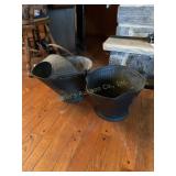2 coal buckets metal & plastic