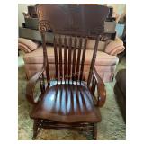 Wood rocking chair, no label, 22' x 42', shows