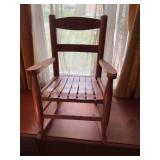 Wood Childï¿½s rocker 14' x 20ï¿½ x 23ï¿½ shows wear