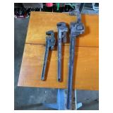 3 pipe wrenches, Trimont Mfg., etc